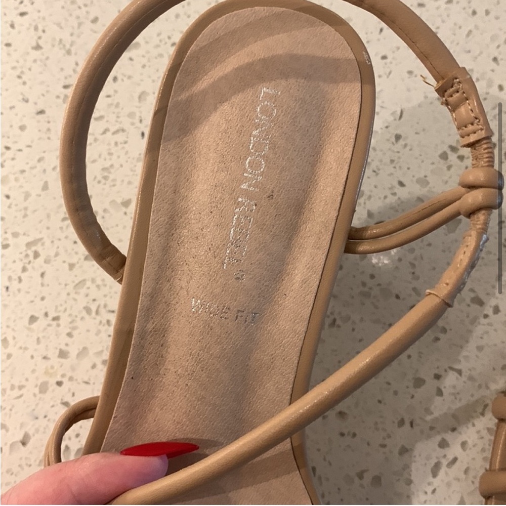 ASOS London Rebel Strappy Nude Heels | Size 9 Wide - Picture 3 of 4